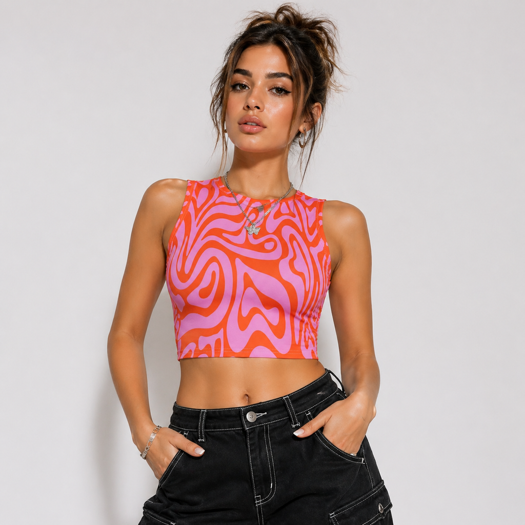 Y2K Swirl | Cotton crop top